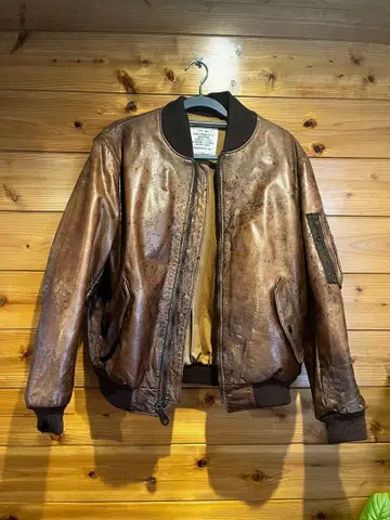 60-70s MA-1 브라운 가죽 자켓