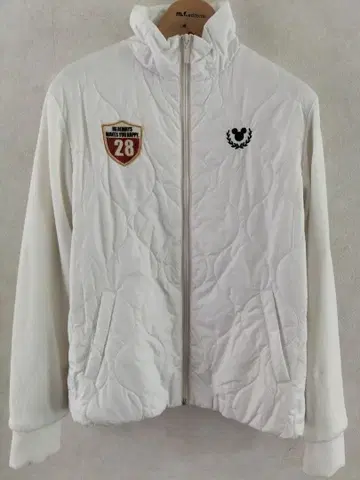 Disney 화이트 블루종 아우터 퀼팅 니트