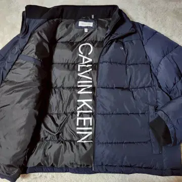 새상품급 XXXL 캘빈클라인 다운 자켓 안감 로고 프린트 네이비