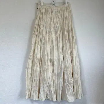 락마운트 코듀로이 3단 캉캉 스커트 화이트