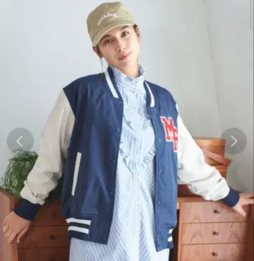 [ MILKFED. ] 바시티 자켓 네이비/화이트
