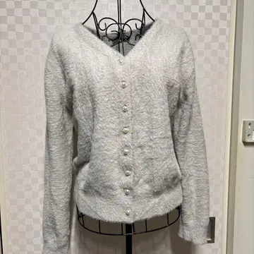 [ 새상품급 ] 유나이티드 애로우즈 펄 버튼 샤기 니트 가디건