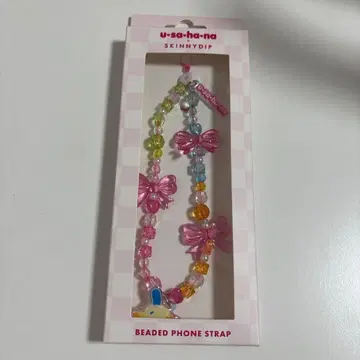 SKINNYDIP 비즈 스트랩 우사하나 산리오 폰 스트랩