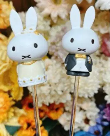 새상품 2세트 플라워 미피 신랑 피크 신부 피크 결혼식 브라이덜