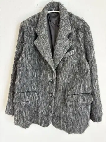 착용 횟수 적음 MIYU DESIGN 모헤어 샤기 자켓 코트