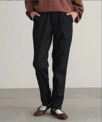 따뜻한 팬츠 포카팬 벨로아 안감 스트레치 하의 블랙