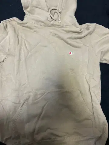 Champion 베이지 후드 부착 후드티