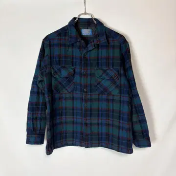 70s USA제 PENDLETON 오픈 카라 보드 셔츠 개금 L