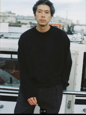 LIDNM CASHMEREMILLED 크루 니트 블랙 S 사이즈