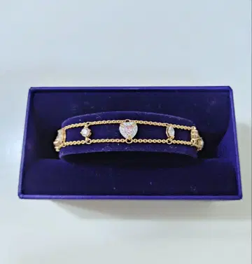 스와로브스키 팔찌 슬라이드식 체인 하트