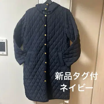 [택 포함 새상품] 베이스먼트 온라인 퀼팅 코트 네이비