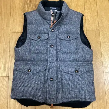 beams 트위드 다운 베스트 레어 파라슈트 버튼