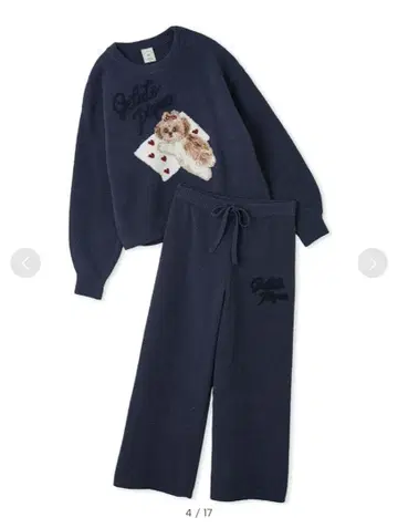 젤라또피케 시어 자카드 풀오버 & 베비모코 롱 팬츠 세트