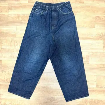 다크 블루 와이드 레그 데님