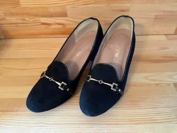 m.f.editorial 비트 로퍼 스웨이드 펌프스 중간 힐 S