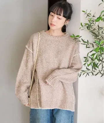 FREAK'S STORE 핸드 스티치 니트 베이지 프리