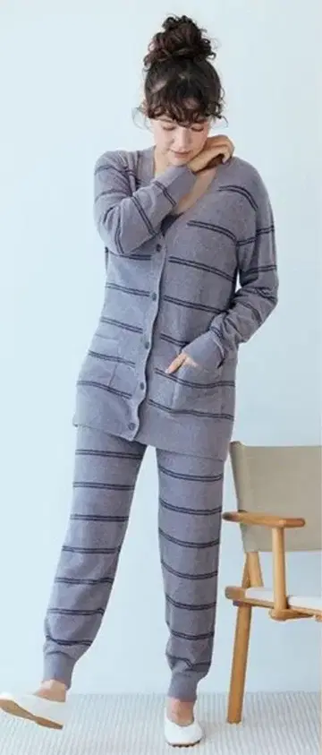 새상품 젤라또피케 핫스무디 보더 가디건 팬츠 상하의 2점