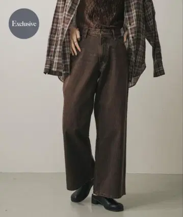 SENSE OF PLACE 별주 lee 브라운 데님 WIDEPANTS