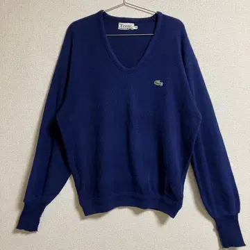 IZOD LACOSTE 실 감기 택 70s 네이비 V넥 스웨터 XL