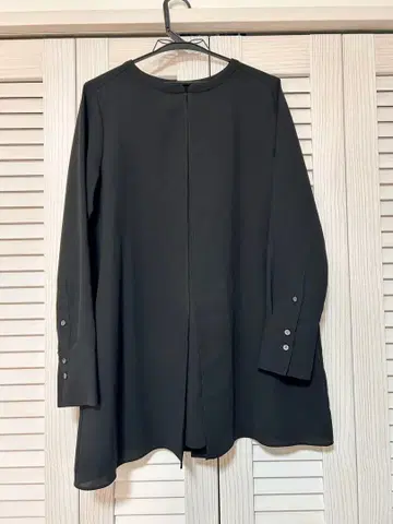 다마 컬렉션 앙상블풍 긴팔 블라우스 블랙 빅 사이즈