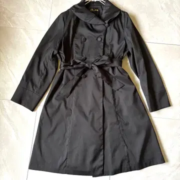 도쿄 소와르 숄카라 롱 코트 LL 블랙 벨트 포함
