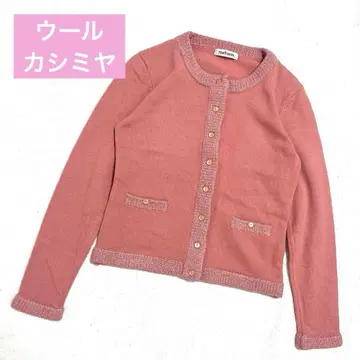 뉴요커 울 캐시미어 니트 가디건 라메 핑크 깔끔한
