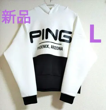 새상품 PING 핑 후드티 L 화이트 x 블랙 정가 11000엔