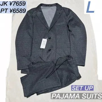 [ 파자마 수트 ] 프린트 저리 자켓 & 팬츠 그레이 하운드투스