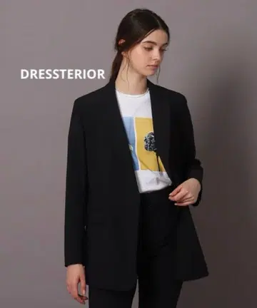 DRESSTERIOR 버튼리스 피크 라펠 자켓
