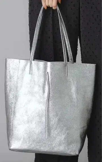 2025 밀로스 토트백 가죽 실버