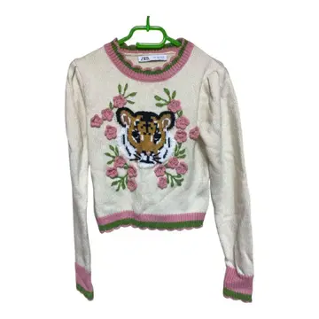 ZARA 호랑이 자수 긴팔 니트 스웨터