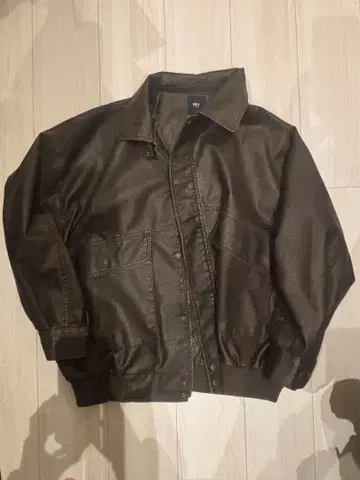 M.N.L. 브라운 가죽 자켓 짧은 기장 인조 가죽