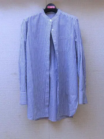 PLST 코튼 스트라이프 롱 셔츠