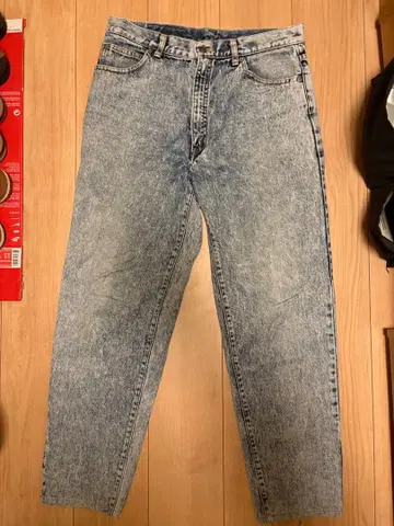 GL HEART 라이트 블루 케미컬 워시 스트레이트 데님