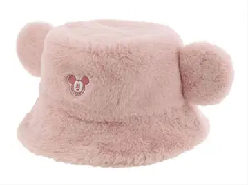 미키마우스 퍼 모자 핑크 버킷햇