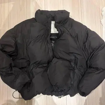 다운 자켓 블랙 짧은 기장