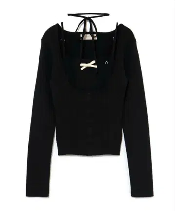 andmary Sharon 리본 탑 블랙