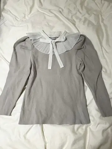 SNIDEL 플리츠 칼라 니트 풀오버 LGRY 라이트 그레이