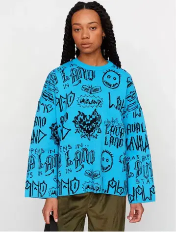 [ 초 레어 ] LAZY OAF x lava la rue 콜라보 니트