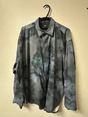 HARE 브라 프론트 프린트 셔츠 블루