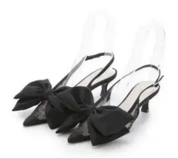 SNIDEL 도트 메쉬 리본 모티브 샌들 M 사이즈