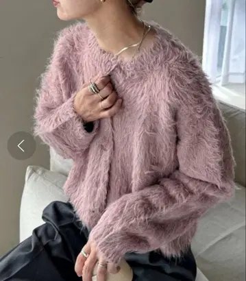 울 혼방 샤기 숏 가디건 feepur