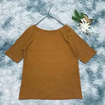 OPAQUE.CLIP 오파크 클립 (L) 반팔 리브 T셔츠 브라운