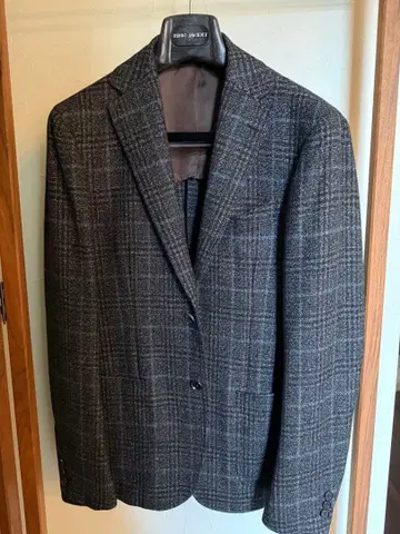 RING JACKET 그레이 계열 체크 무늬 테일러드 자켓