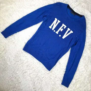 RAGEBLUE [ M 상당 ] 긴팔 로고 니트 래글런 크루넥 블루