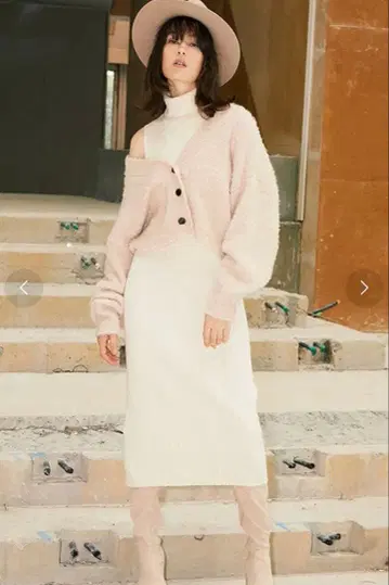 eimy istoire 부클레 니트 가디건 세트 리브 원피스