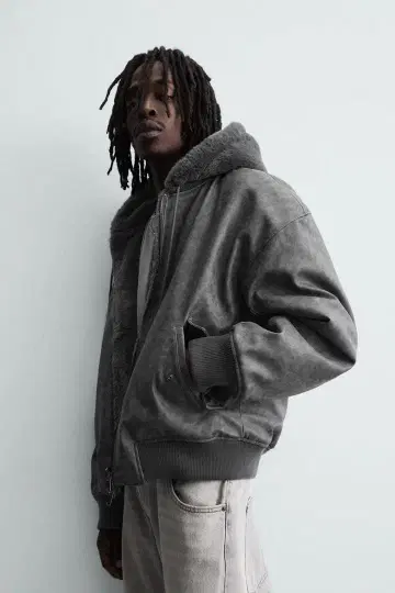 ZARA 리버서블 인조 가죽 봄버 자켓