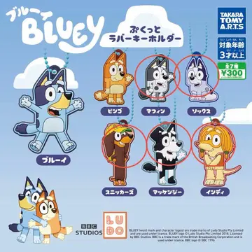 블루이 가챠가챠 캡슐 토이 러버 키링 5체 세트