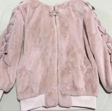 리즈리사 토끼 귀 후드 퍼 블루종 Free: 핑크