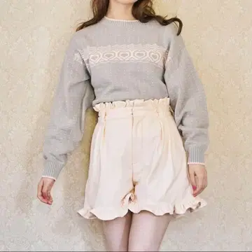 Lovely heart nordic sweater glay 그레이